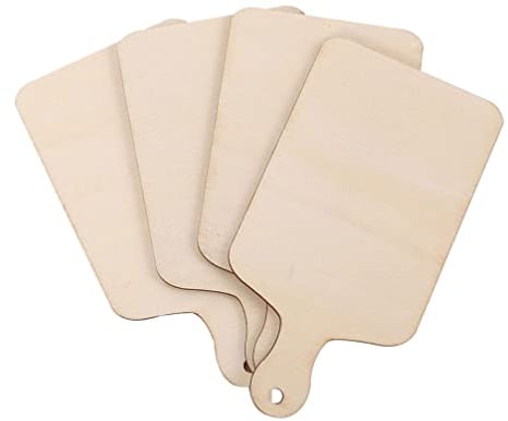 Operitacx Decor DIY Mini Wooden Cutting Board: Paddle Unfinished Small Wooden Chopping Board - Sushi Cheese Bread Pizza Snack Serving Tray - Ideal for Crafts Home Kitchen Cooking