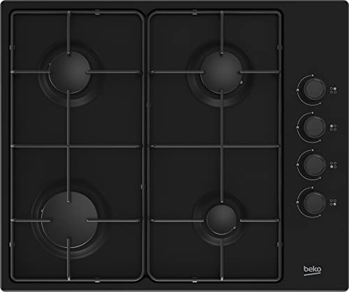 Beko placa gas 61cm 4 fuegos 7900w negra HIGG64123SB