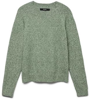 VERO MODA Damen VMDOFFY LS O-Neck Blouse GA NOOS 10201022, Laurel Wreath/Melange, XXL