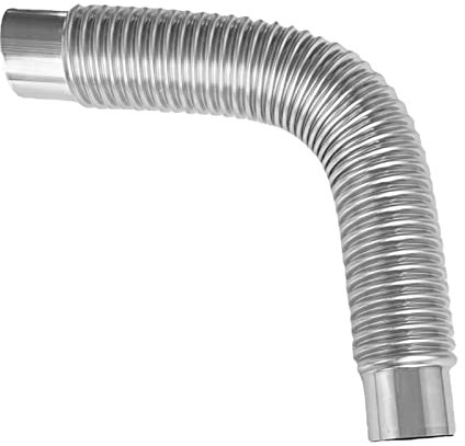 Gusengo Chimenea Acero Inoxidable, Tubo Estufa Codo Flexible Tubo Chimenea Resistente Al Calor, 90° Manguera Extensión Para Estufa Camping, Estufa Madera, 50x6cm