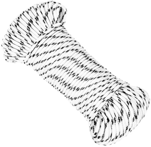 vidaXL Bootsseil Geflochten Festmacher Seil Flechtleine Bootstau Flechtschnur Tauwerk Ankerleine Mehrzweckseil Leine Weiß 3mmx25m Polyester