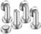 Brushed Nickel 4 Pack Magnetic Door Stoppers - Heavy Duty Stainless Steel Modern Wall & Floor Mount Door Holder