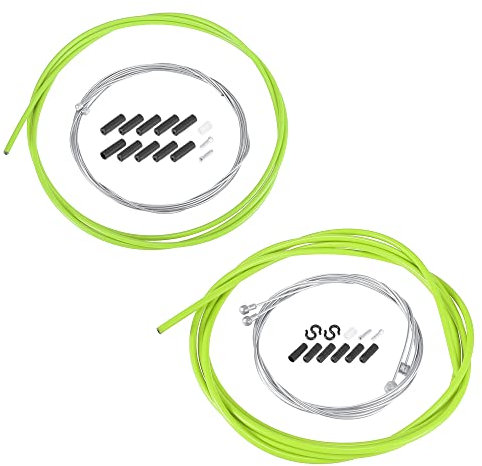 A ABSOPRO Bicycle Shifter Derailleur Cable and Brake Cable Housing Kit Green