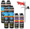 Isolbau B2 Dämmstoffkleber SET - 4 x 750 ml Perimeterkleber, 2 x PU-Schaum-Reiniger & 1x Schaumpistole für EPS & XPS-Platten - 1K PU-Klebeschaum für Fixieren und Isolieren