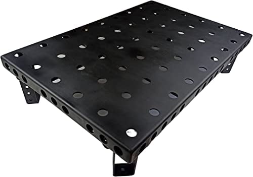 Schweißplatte, Schweißtisch Lochtisch, Werktisch, Werkbank mit kurzen Beinen brüniert 890 x 575 x 200 mm, Tragfähigkeit bis 450 kg