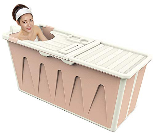 Tragbare Badewanne für Erwachsene, rutschfeste Badewanne für Erwachsene, zusammenklappbar, mit Isolierabdeckung, 110 cm, rutschfeste Duschwanne, Badezimmer, tragbar, groß, dicker, Badeeimer, Höhe, lan
