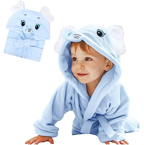 WYTbaby Accappatoio Per Bambini Flanella Accappatoio Neonato Con Cappuccio, Vestaglia Bambina Pile Morbido Super Assorbente Accappatoio Bimbo Elementi Animalier Per Bambino Bambina
