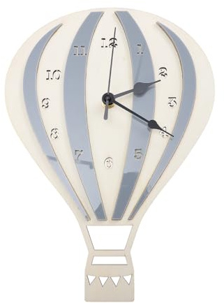 Warmhm Uhr Kinderzimmer-Dekoration Tier-Dekoration Kinder-Dekoration Niedliche Wanduhr Lautlose Wandfarbe Heißluftballon-Uhr Stumme Wanduhr Wanddekoration Hängeuhr