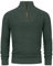 Indicode Herren INYassip Strickpullover mit Stehkragen | Pullover Herrenpulli mit Kragen und Reißverschluß Army, S