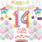 Ballon 14 ans anniversaire rose vert, Décoration anniversaire 14 ans fille,Ballon 14 anniversaire rose Décoration 14 ans anniversaire fille rose vert Décoration gâteau 14 anniversaire fille Déco