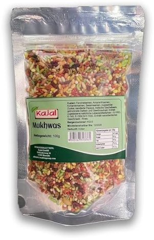 Kajal Pan Mukhwas - Zucker überzogene Mischsamen - Die perfekte Mischung für genussvolle Momente (100g)