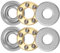 sourcing map F3-8M Axial-Kugellager, 3 mm x 8 mm x 3,5 mm, Messing mit Unterlegscheiben, ABEC3, 2 Stück