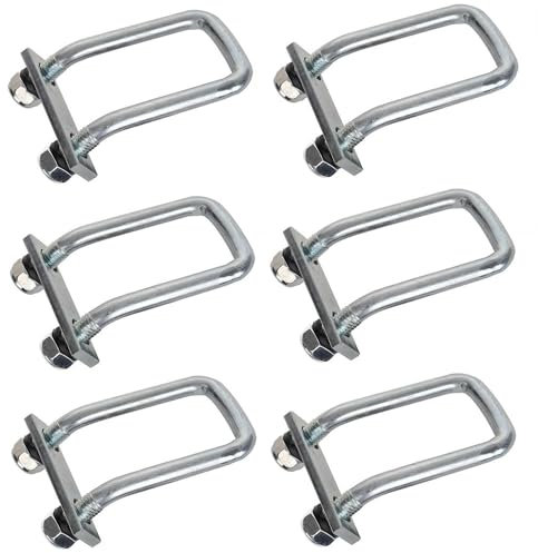 Preiswert&Gut 6X Zurrbügel mit Einer Zugkraft von 800kg - Zurrösen Zurrmulde für Anhänger, U-Bügel 60x110mm, Platte 80x20x6mm, verzurrösen für sichere Ladungssicherung M12 Muttern sind selbstsichernd