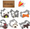 MASALACO Ausstechformen-Set für Hunde, 6-teiliges Set, Schnauzer, Labrador, Hundeknochen, Pudel und Hundehütte, Edelstahl und Spritzbeutel