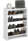 KOMTO Schuhregal Schmal - Schuhablage Flur mit 4 Ebenen Offener Schuhschrank Schuh Organizer Platzsparend | Elexis Weiß 60 x 25 x 80 cm