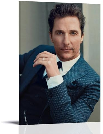 OqcEha Matthew McConaughey Poster, Schauspieler, Leinwand, Wandkunst, Bild, Drucke, hängendes Foto, Geschenkidee, Dekoration, Heimkunstwerke, 30 x 45 cm