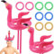RNHDLY 10 Stück Flamingo Aufblasbar Wurfspiel, Ringwurfspiel Kinder, Aufblasbare Wurfspiel Kinder Outdoor, Wurfspiel Flamingo Aufblasbare mit 8 Ringe für Sommer Hawaii Party Hochzeit Sommer Pool Party