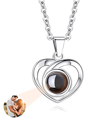 GGKAFACOI Halskette mit Bild im Inneren, Foto-Halskette mit individuellem Bild, Erinnerungshalskette mit Bild für Muttertag, Geburtstag, Jubiläum, Gedenkgeschenke (Stli1-3)