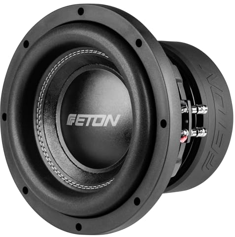ETON MW 10 – Potente subwoofer de 25 cm / 10 pulgadas, graves de carrera larga para coche, altavoz de sonido bajo con imán de ferrita, 2 bobinas de voz doble de 2 ohmios, 2 x 550 W, 1 unidad