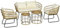 Outsunny 5 TLG. Rattan Gartenmöbel-Set, Sitzgruppe mit Kissen, Gartengarnitur mit 2 Couchtischen, 2 Sesseln, 1 Doppelsofa, Sitzgarnitur für Garten, Terrasse, Stahl, Beige