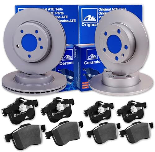 ATE Bremsscheiben + CERAMIC Beläge vorne + hinten passend für Octavia 5E