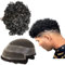 Toupet für Männer, Echthaar-Perücken, Herren-Toupet mit weichen, Periphere PU+feinen Schweizer Spitzenhaareinheiten, 10 mm gewelltes Herren-Perücke-Toupet-Haar,10 x 8 (#1 Jet Black)