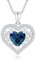 LAVUMO Lebensbaum Herz Kette Damen 925 Sterling Silber Geburtsstein Anhänger Halsketten Geburtstagsgeschenk für Frauen Freundin Mama Valentinstag Muttertags Weihnachten (Silber-09-September)
