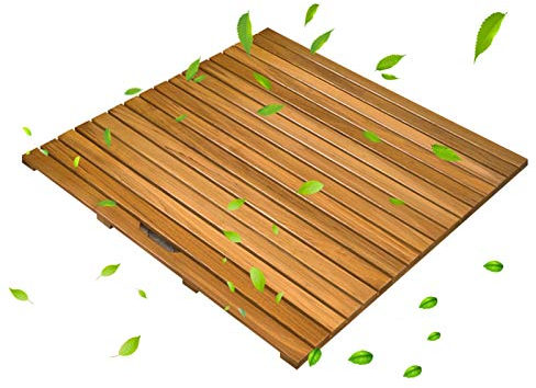 XMDEUR Badematte, rutschfeste Duschmatte, Badezimmermatte, Naturholz-Duschbadematte, rutschfest, anpassbare Duschraum-Rutschmatte, Teak-Bodenmatte, Keine Farbe, mehrere Größen (Farbe: A, Größe: 70