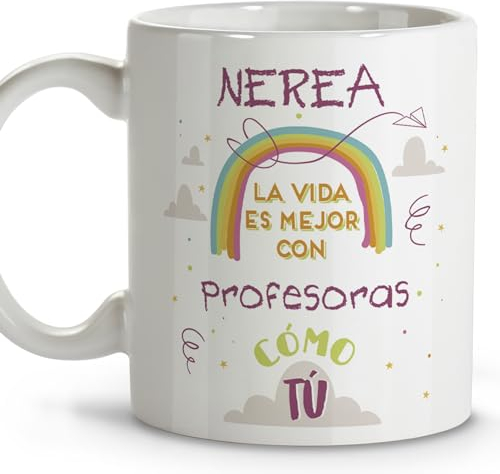 LolaPix Regalo profesora. Taza personalizada. Tazas originales para regalar.Regalos originales para profesores. Taza cerámica 330 ml.