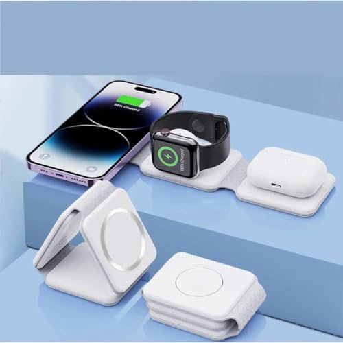 Cargador inalámbrico 3 en 1, Compatible con iPhone, Apple Watch y Airpods