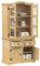 Willood Vitrine Corona 100x48,5x179 cm Massivholz Kiefer Vitrinenschrank mit Glastüren Metallgriffe, Glasvitrine für Wohnzimmer Schlafzimmer, Hochschrank Bücherschrank