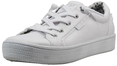 Skechers BOBS Women's B Extra Cute - 2Cute4U Sneaker, White/Silver, 11