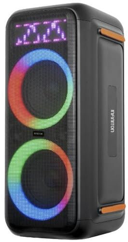 INFINITON Altavoz Portatil Party EQ60, 900 W, Bluetooth, Subwoofer, Micrófono con Cable Incluido, Control Remoto Incorporado, Radio FM