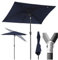 Sekey Parasol Aluminium Rectangulaire 210x140 cm pour Balcon, Jardin & Terrasse - Protection UV 50+ e, Ventilation et Matériau Recyclé (Certifié GRS)