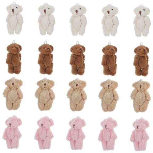 DRESSOOS 20 Pièces Mini Peluches Petits Animaux Vrac Jouets Peluche Cadeaux pour Porte-clés Doux Accessoires Décoratifs