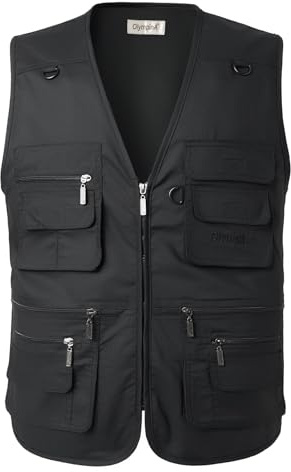 KTWOLEN Men's Casual Outdoor Vest Breathable Lightweight Fishing Waistcoat Multi-Pockets Work Safari Travel Photography Gilet Jacket