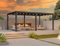 PURPLE LEAF Pergola Bioclimatique avec Guirlande Lumineuse Exterieure 7,39 x 3,68 m Pergola Aluminium Lames Orientables Superficie 27,19 m² Pergola Jardin Extérieur Tonnelle de Jardin, Gris