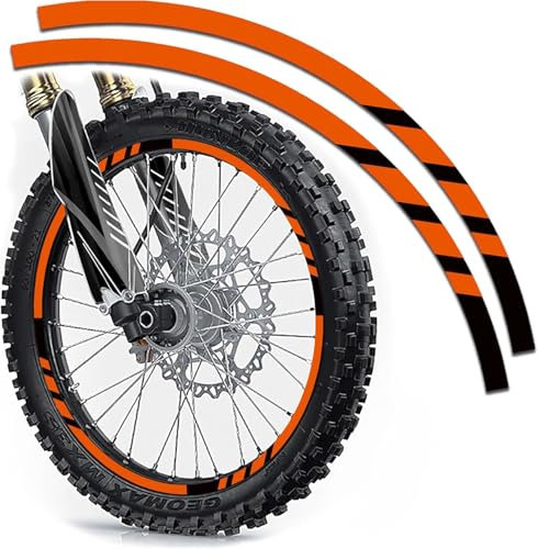 MXP Adesivi per cerchioni per moto anteriori e posteriori per moto da cross, supermoto, compatibili con KTM 21 /18