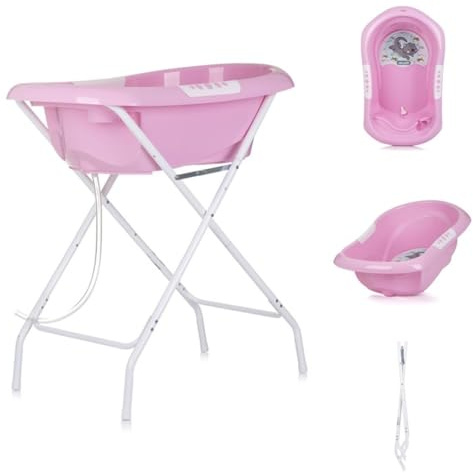Chipolino Babybadewanne, Ständer Noemi klappbar, Ablauf, Ablagefächer, ab Geburt