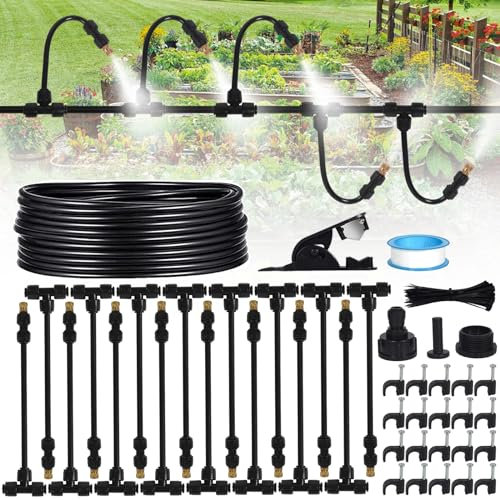 XUNIVERS 16M Bewässerungssystem Garten, Sprühnebel Kühlung Bewässerungs System DIY Wassernebel Nebelkühlsystem Mist Cooling für Veranstaltungen im Freien,Terrassen und Dach