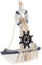 PRETYZOOM Baumwollseilnetz Segelboot-Ornament Holzboot-Dekoration Für Weinschrank Mediterraner Stil Kreativer Schmuck Für Zuhause