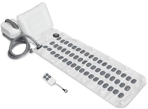 Bonxrdun Alfombrilla de hidromasaje para bañera de masaje con bolas de aire, 6 niveles de intensidad, temporizador y cojín ergonómico, antideslizante y perfecto para aromaterapia