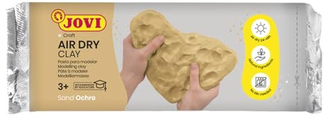 Jovi Air Dry - Pasta para modelar, secado al aire sin horno, color ocre, fácil de limpiar, 1 kg (86O)