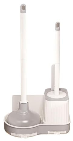 Toilet Brush and Plunger Set - Toilet Bowl Cleaner Combo, Brush and Plunger with Holder, Bathroom Cleaning Set for Home, Household, and Toilet Maintenance