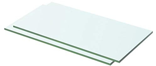 Klarglasregale, 50 x 20 cm, dicke Vitrinen für Schränke, Lagerräume und Lamellenwände, leicht zu reinigende Glasplatten für Vitrinen und Einzelhandelsflächen, 2 Stück