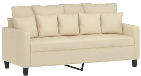 ULUYYUC Jugendsofa Big Sofa Küchensofa Sitzecke Wohnzimmer - 2-Sitzer-Sofa Creme 140 cm Stoff für Esszimmer Balkon Küche Wohnzimmer