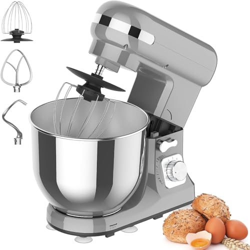 Stand Mixer, 6.5L Food Mixers for Baking, 1400W Electric Kitchen Mixers with Stainless Steel Bowl, Dough Hook, Wire Whip, Beater, Mixers for Baking 6 Speed with Pulse Setting, Splash Cover