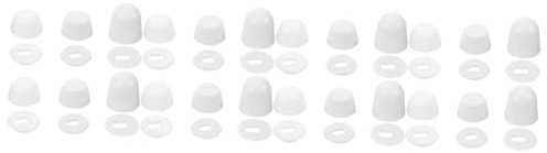 NUOBESTY 4sets Toilet Bolt Caps with Washers Durable Floor Caps for Toilet Bowl Screws Practical Decorative Covers for Bathroom Installation Easy to Use and Portable 6pairs*4