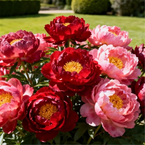 Gefüllte Pfingstrose/Winterhart und pflegeleicht/Ideal für Topf und Beet im Haus und im Garten-4 Rhizom-B