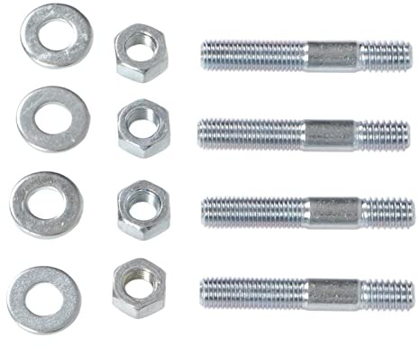 Tbest Vergaser-Stehbolzen-Set, Hochwertige Metallbefestigung mit 5/16-Zoll-Gewinden für den Austausch des Ansaugkrümmers, Langlebig, Rostfrei, 2 Zoll Länge